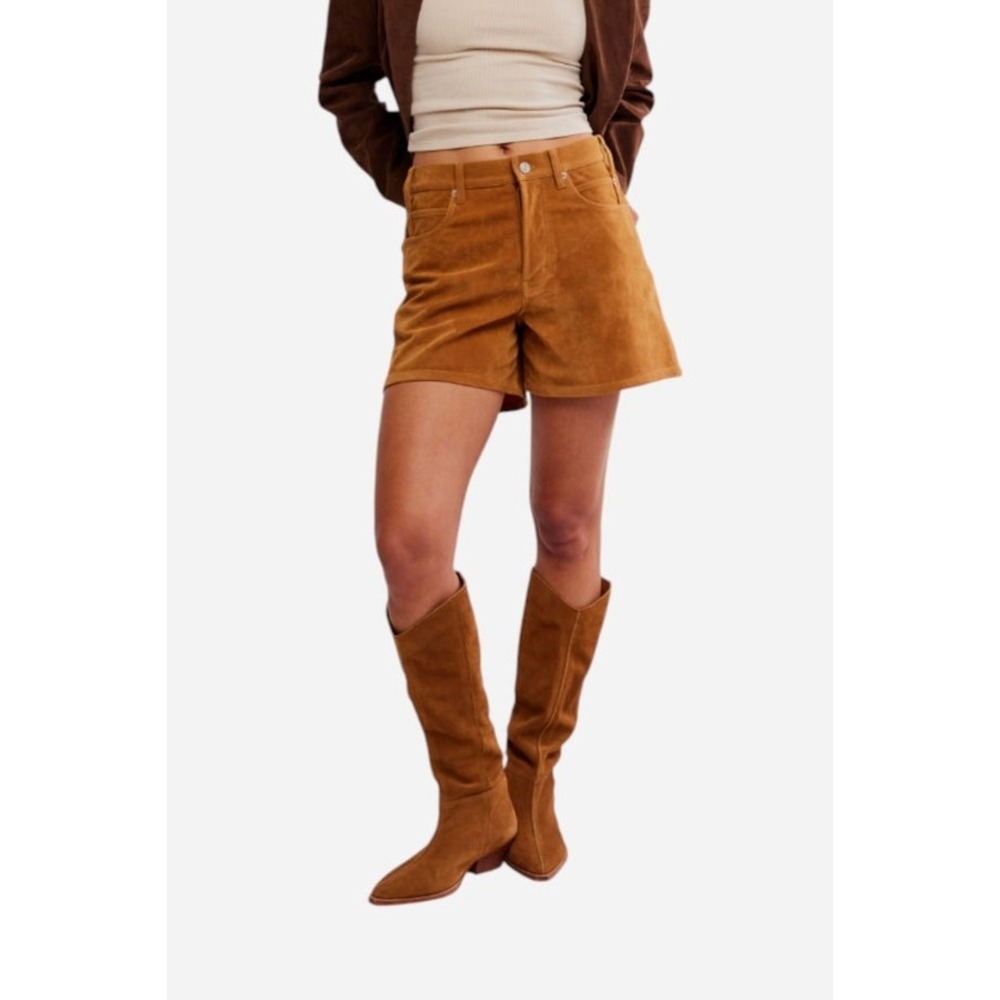 Free People Dylan vegan suede shorts women 33 brown We The Free cowgirl western